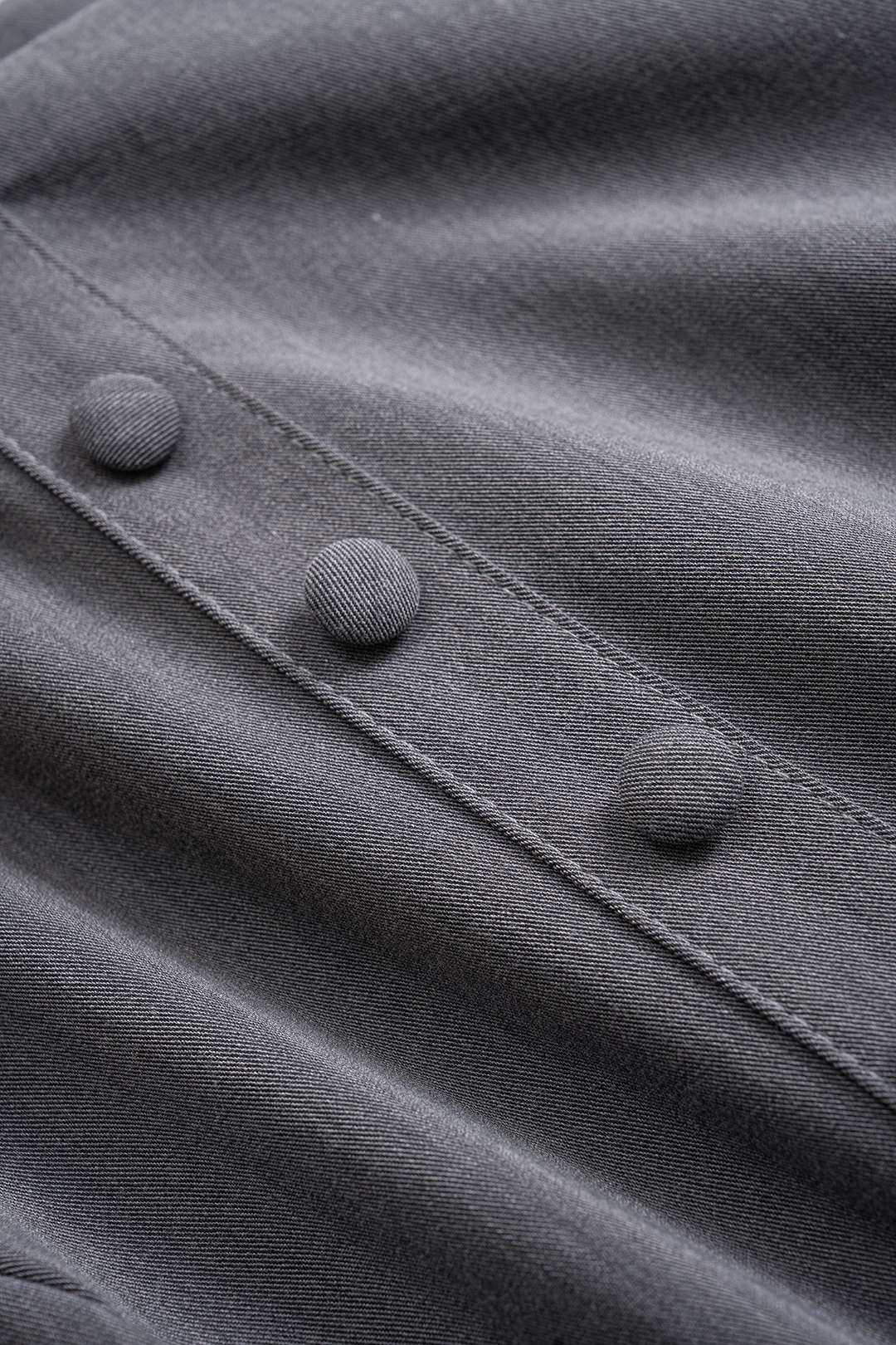 Button Ruched Zipper Detail Sleeveless Mini Dress - Image 3