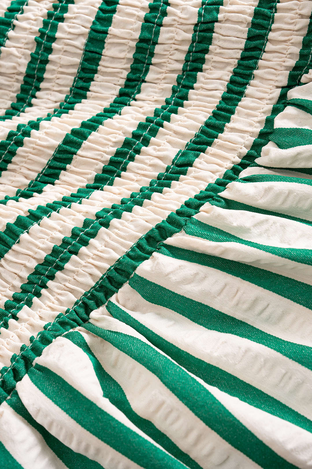 Stripes Print Smocked Strapless Backless Sleeveless Mini Dress - Image 4