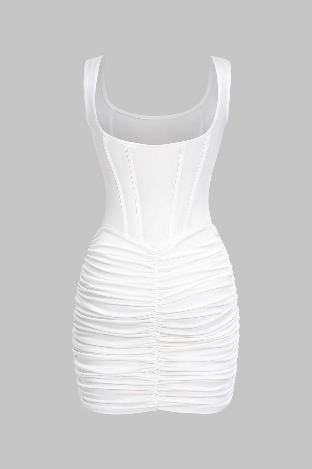 Ruched Asymmetrical Sleeveless Mini Dress - Image 2