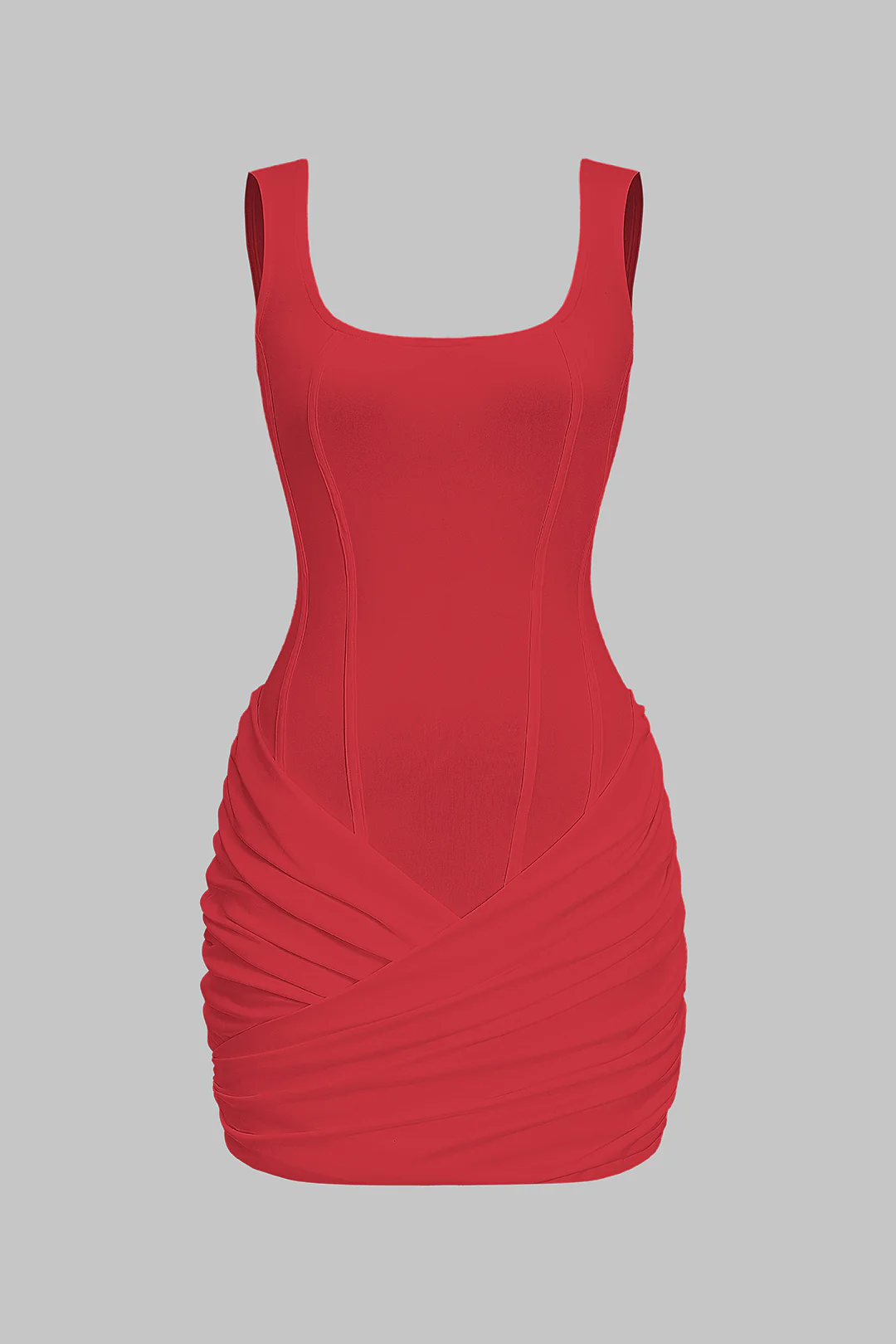 Ruched Asymmetrical Sleeveless Mini Dress - Image 5