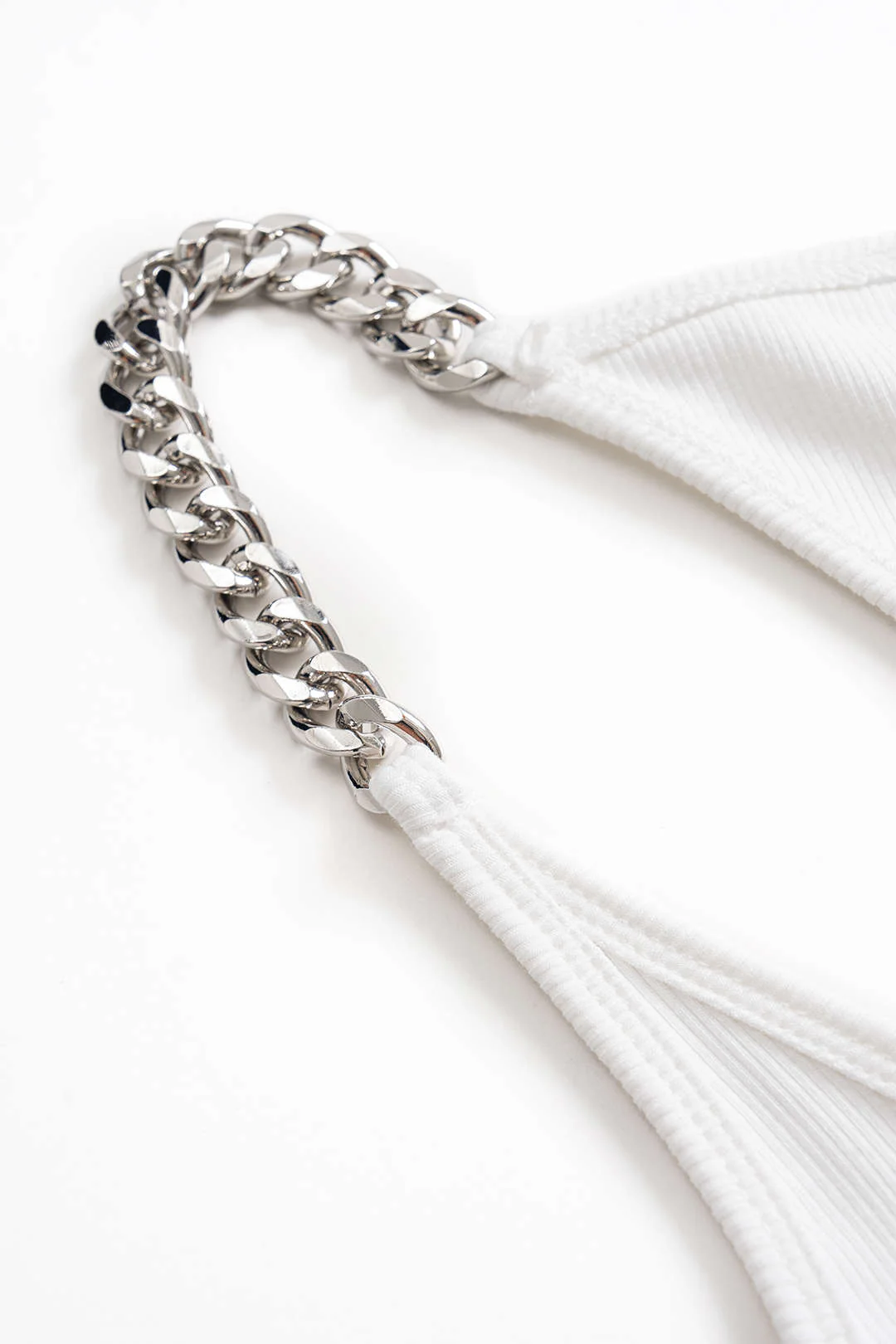 Tie Front Ruched Metallic Chain Patchwork Sleeveless Mini Dress - Image 3