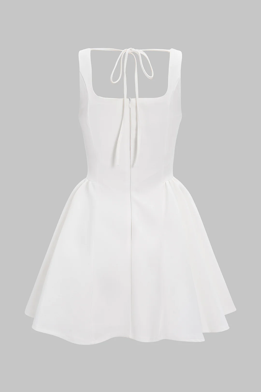 Square Neck Rhinestone Ruched Sleeveless Mini Dress - Image 2