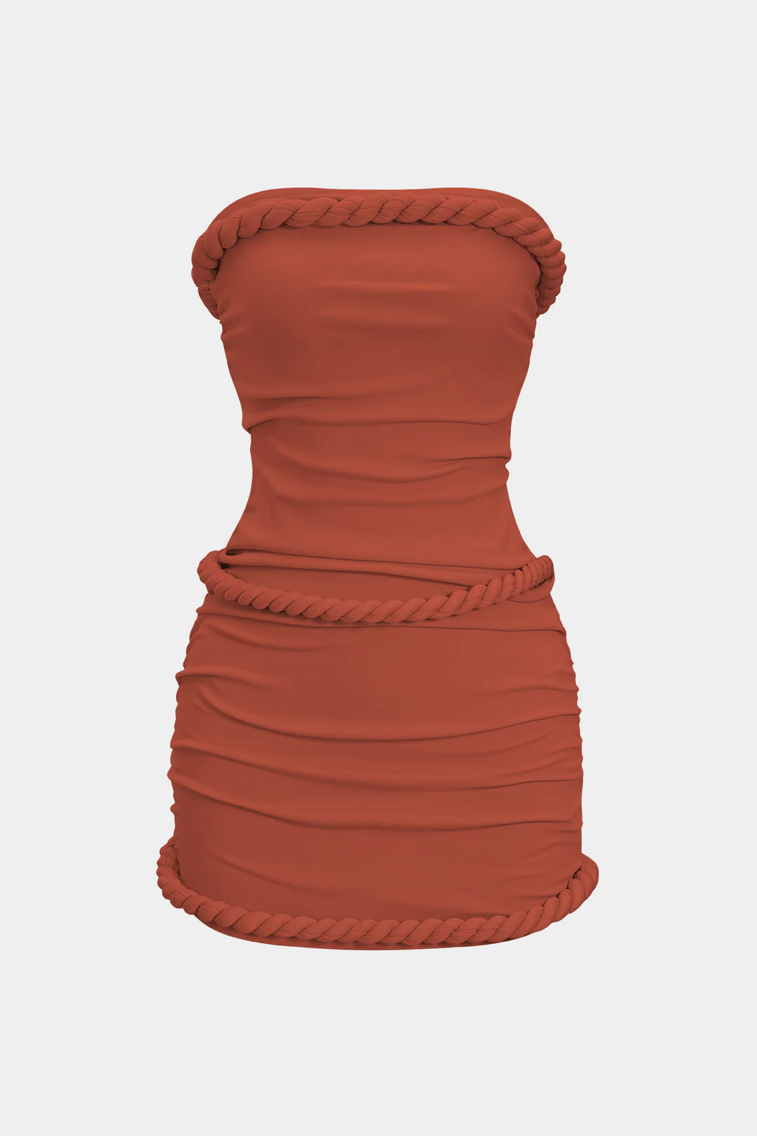 Twist Knot Strapless Sleeveless Mini Dress - Image 7