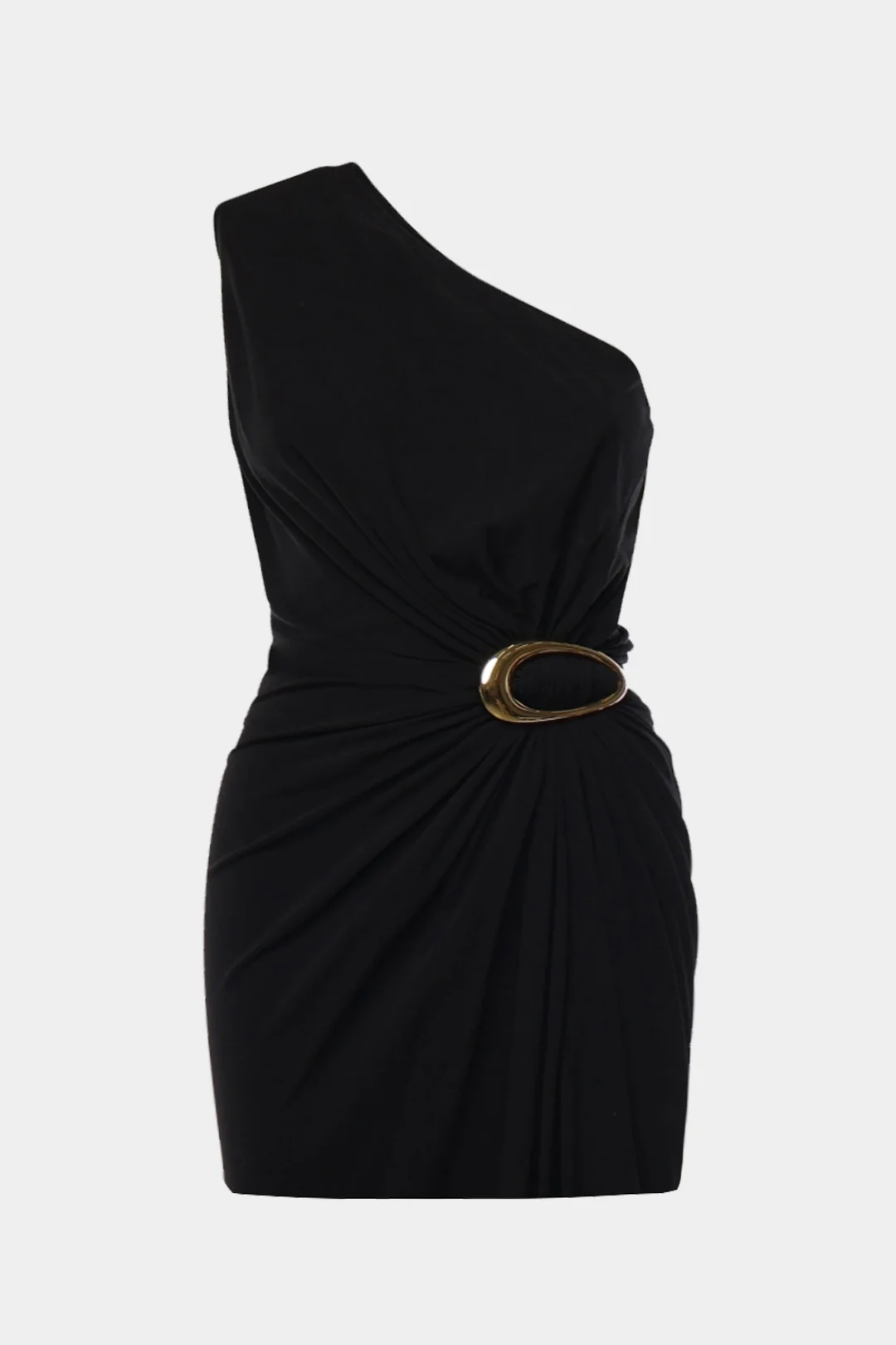 Plus Size Metallic One Shoulder Sleeveless Mini Dress