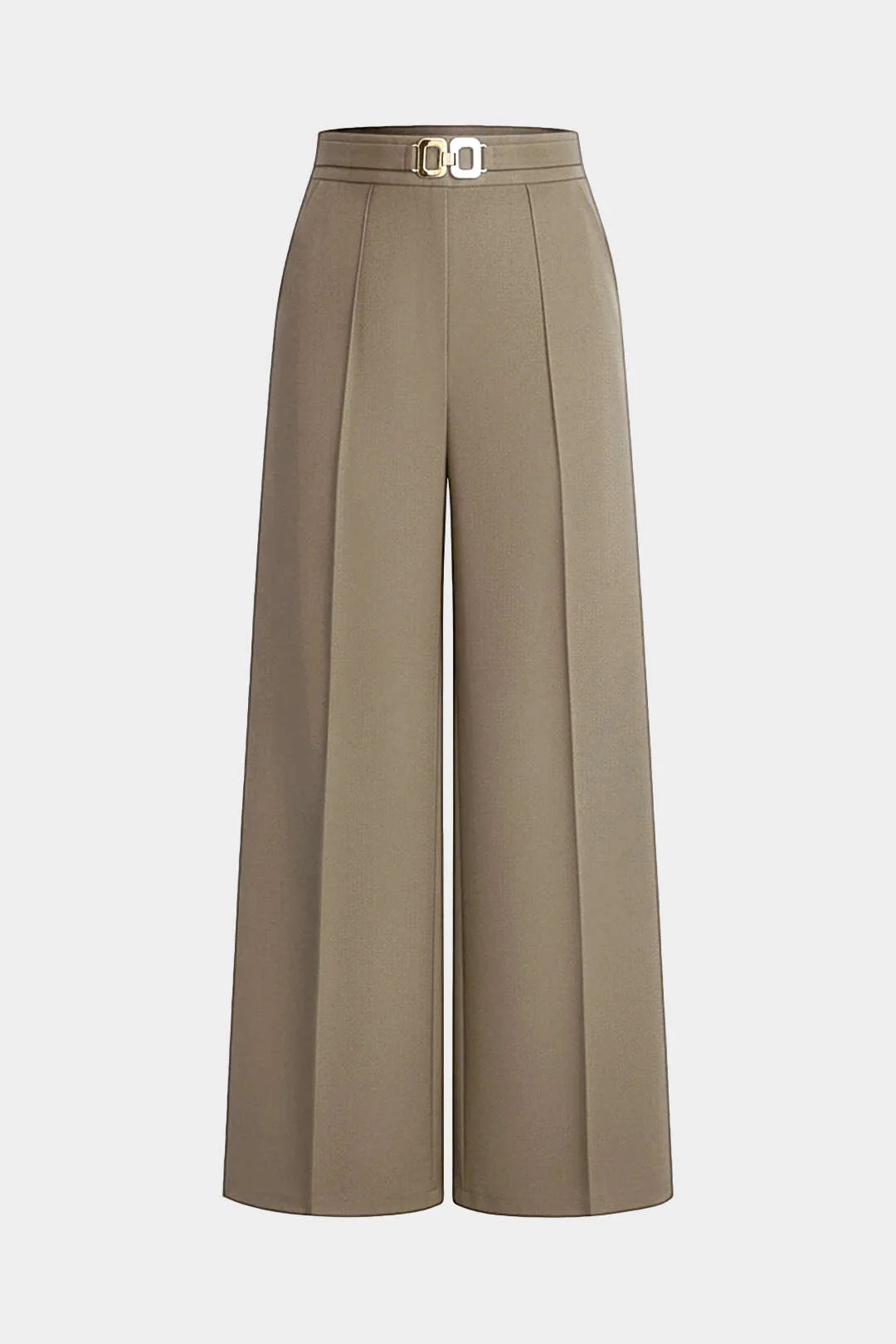 Solid Belted Wide-Leg Pants - Image 8