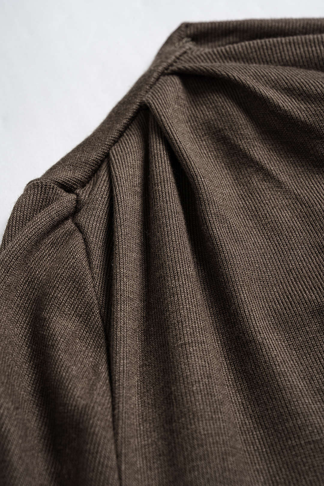 Off Shoulder Ruched Drawstring Long Sleeve Mini Dress - Image 3