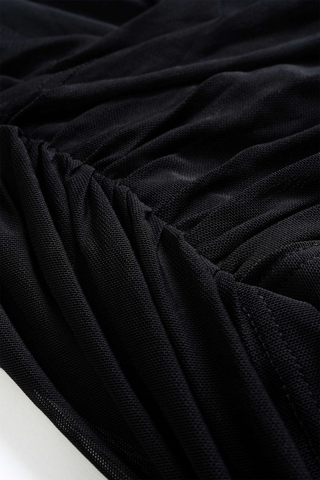 Asymmetrical Ruched Mesh Sleeveless Mini Dress - Image 3