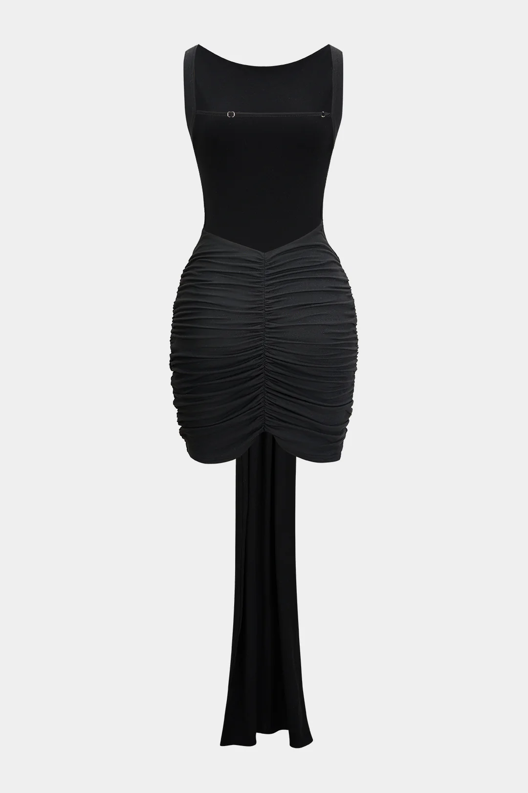 Metallic Decor Ruched Strappy Sleeveless Mini Dress - Image 2
