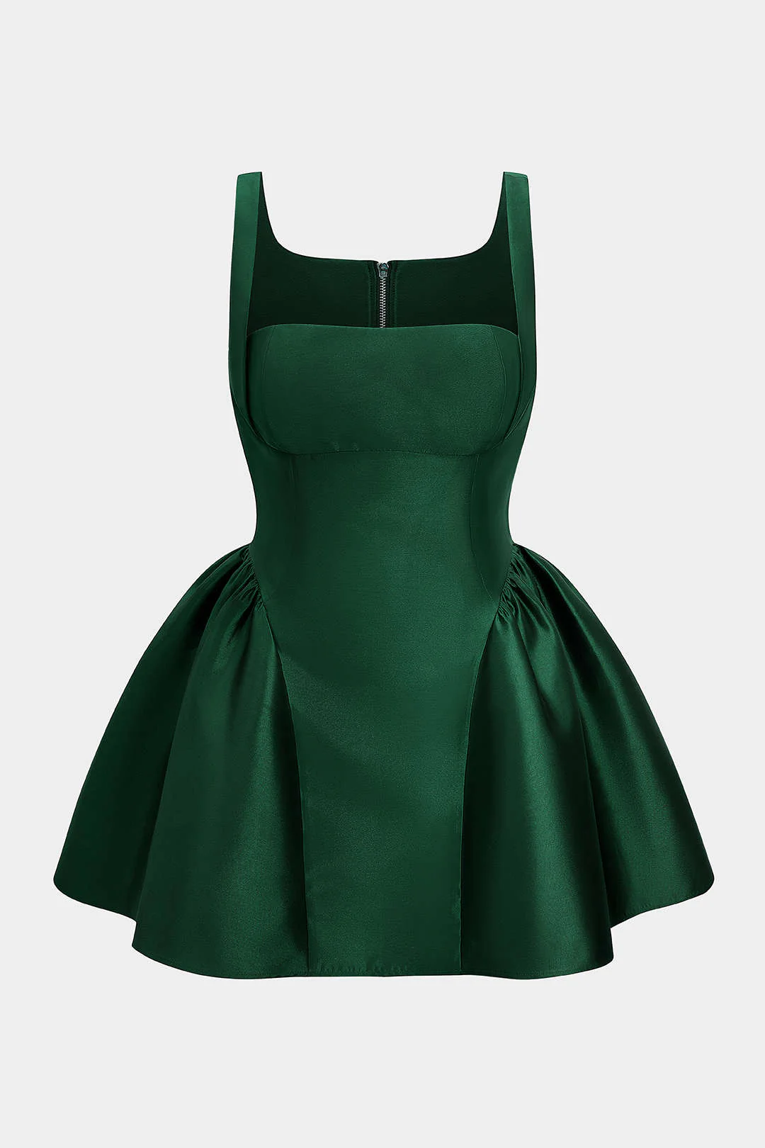 Plus Size Zipper Puff Hem Sleeveless Mini Dress - Image 7