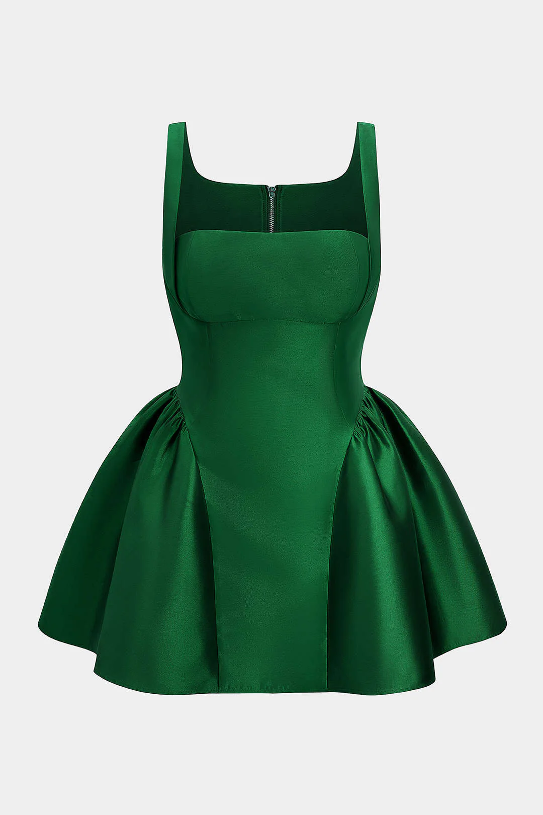 Plus Size Zipper Puff Hem Sleeveless Mini Dress - Image 9