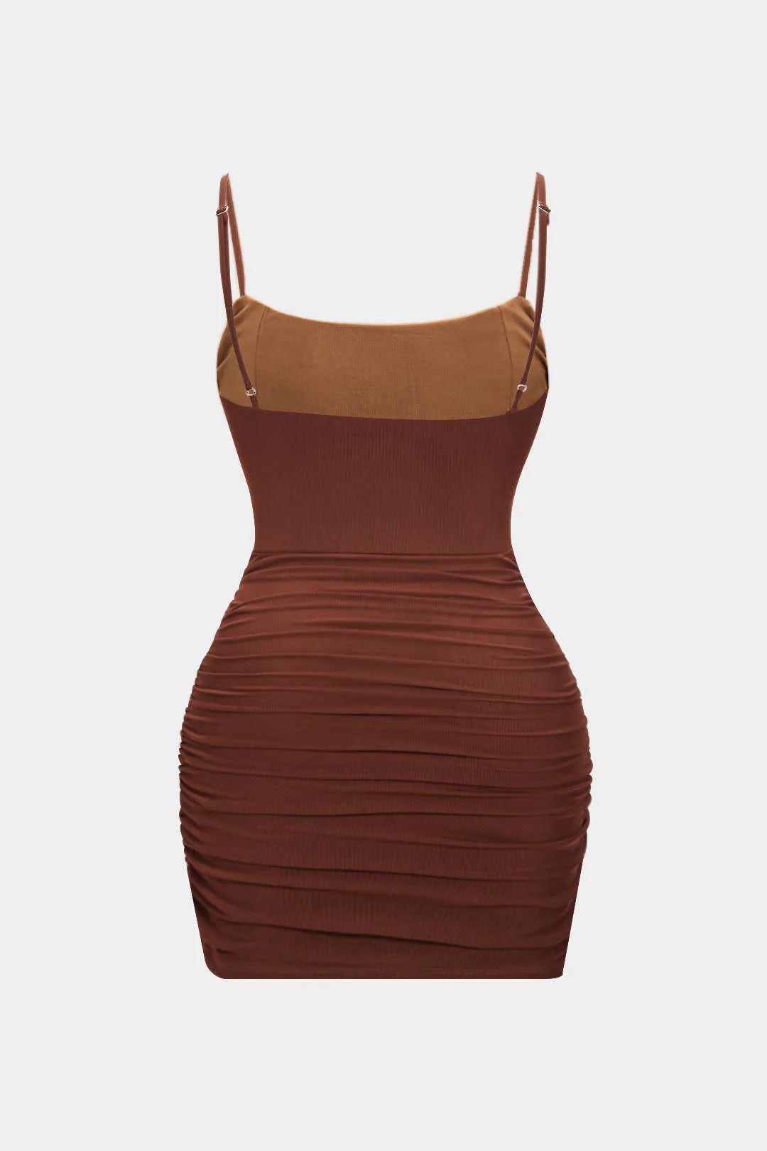Plus Size Mesh Ruched Corset Slip Sleeveless Mini Dress - Image 2