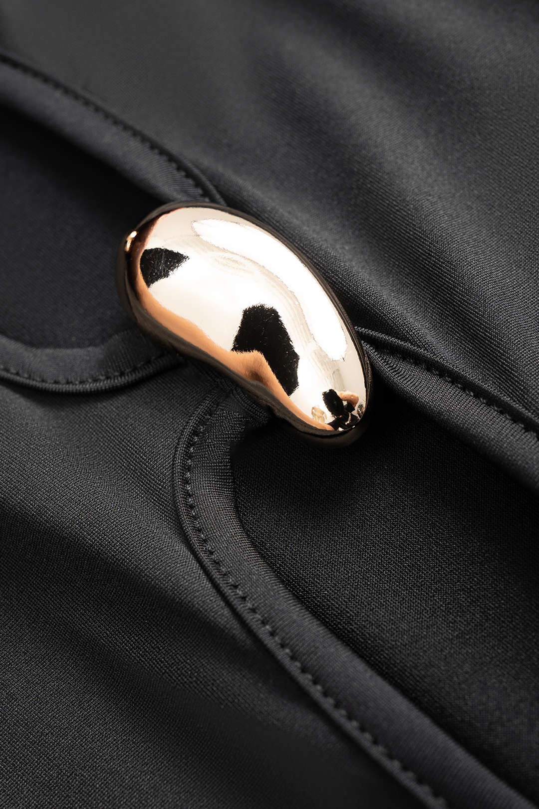 Metallic Decor Cut Out Long Sleeve Mini Dress - Image 4