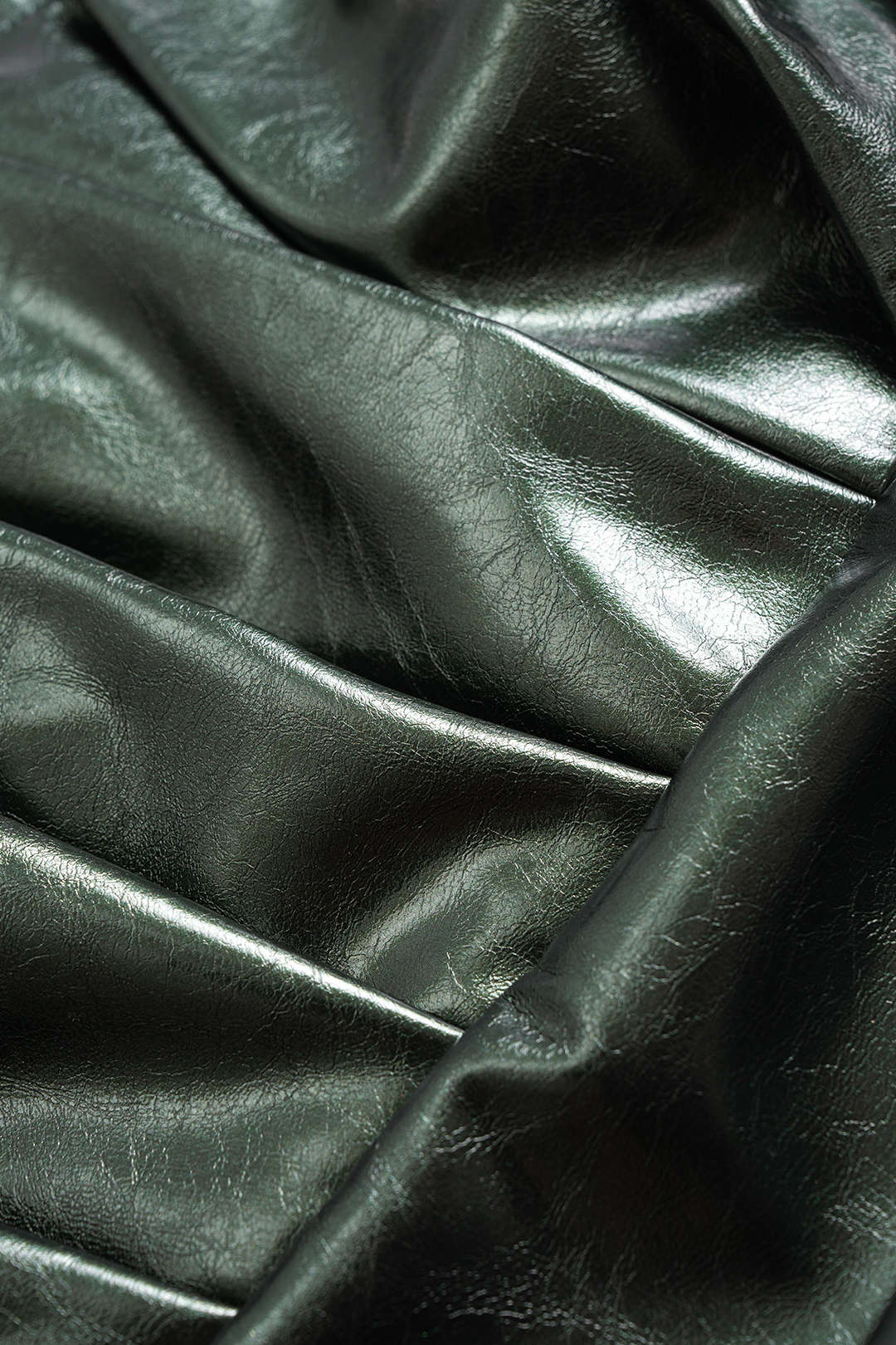 Faux Leather Metallic Ruched Sleeveless Slip Mini Dress - Image 3