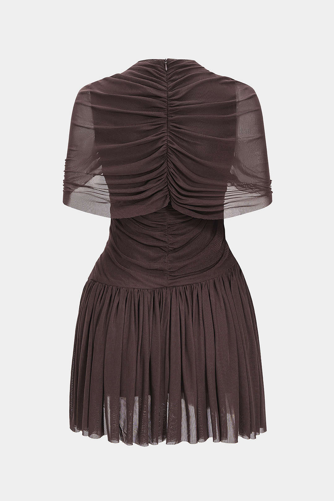Ruched Asymmetrical Short Sleeve Mini Dress - Image 2