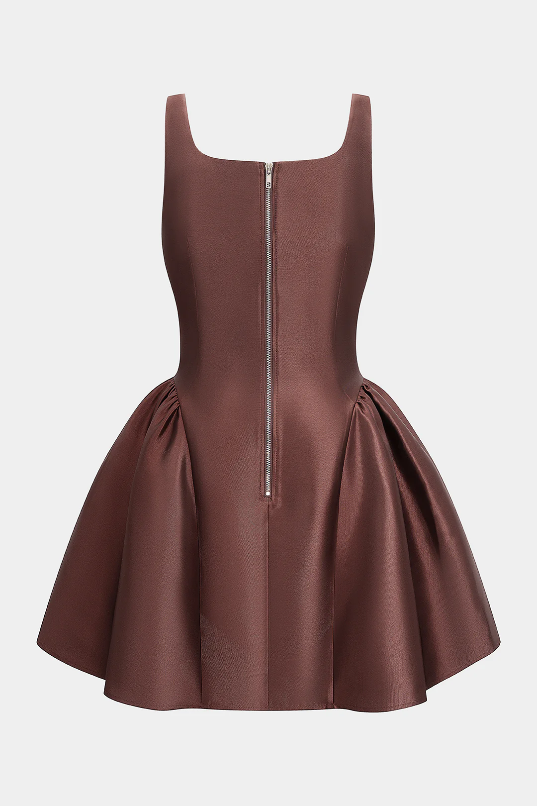 Satin Puff Hem Sleeveless Mini Dress - Image 2