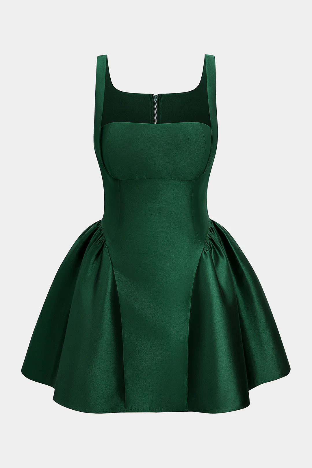 Satin Puff Hem Sleeveless Mini Dress - Image 6