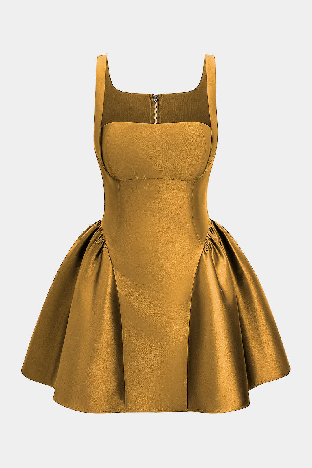 Satin Puff Hem Sleeveless Mini Dress - Image 7