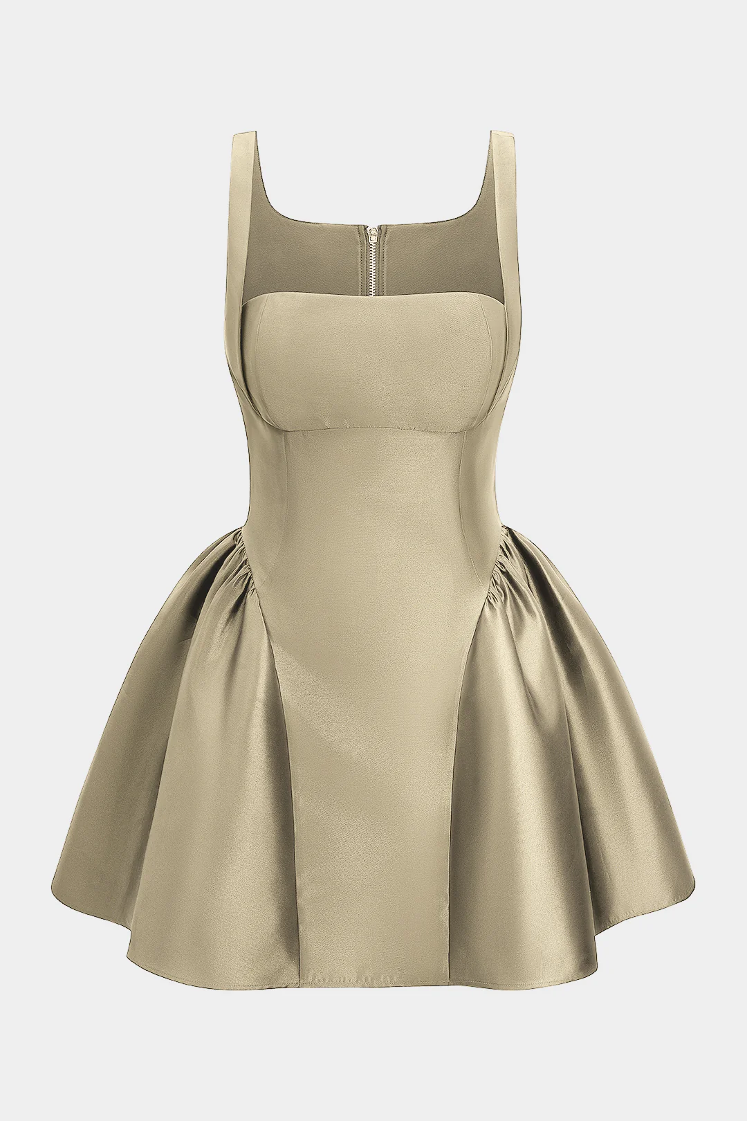 Satin Puff Hem Sleeveless Mini Dress - Image 8