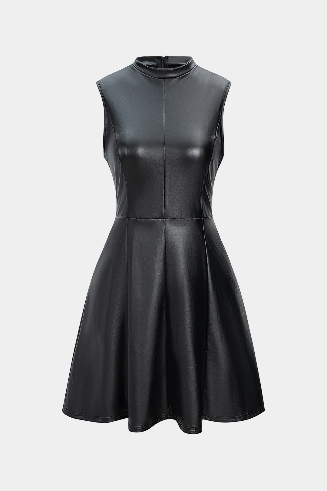 Faux Leather High Waist Sleeveless Mini Dress