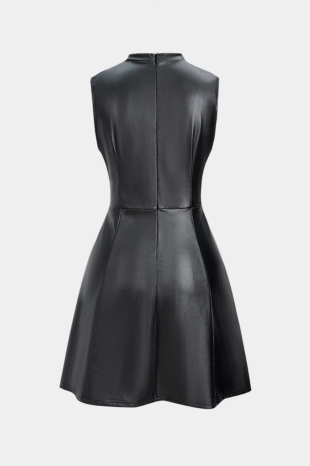 Faux Leather High Waist Sleeveless Mini Dress - Image 2