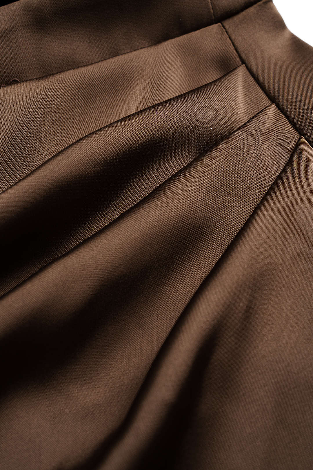 Satin Asymmetrical Neck Long Sleeve Mini Dress - Image 3