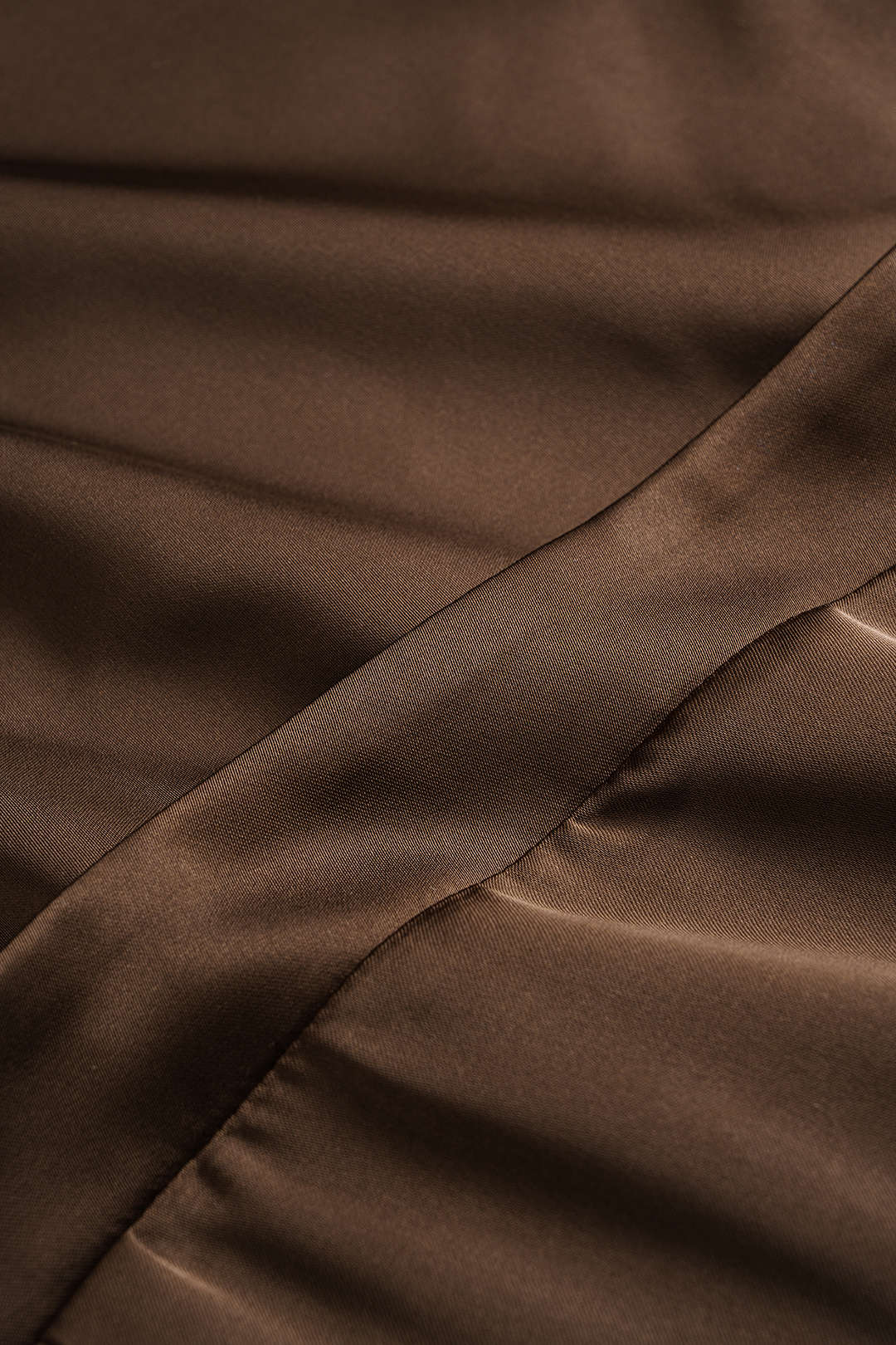 Satin Asymmetrical Neck Long Sleeve Mini Dress - Image 4