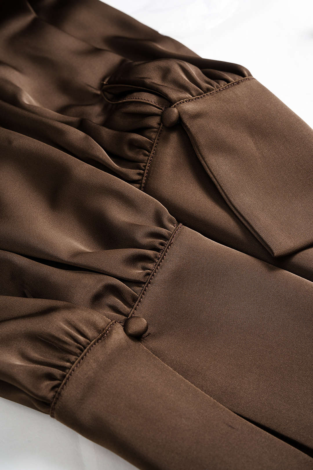 Satin Asymmetrical Neck Long Sleeve Mini Dress - Image 5