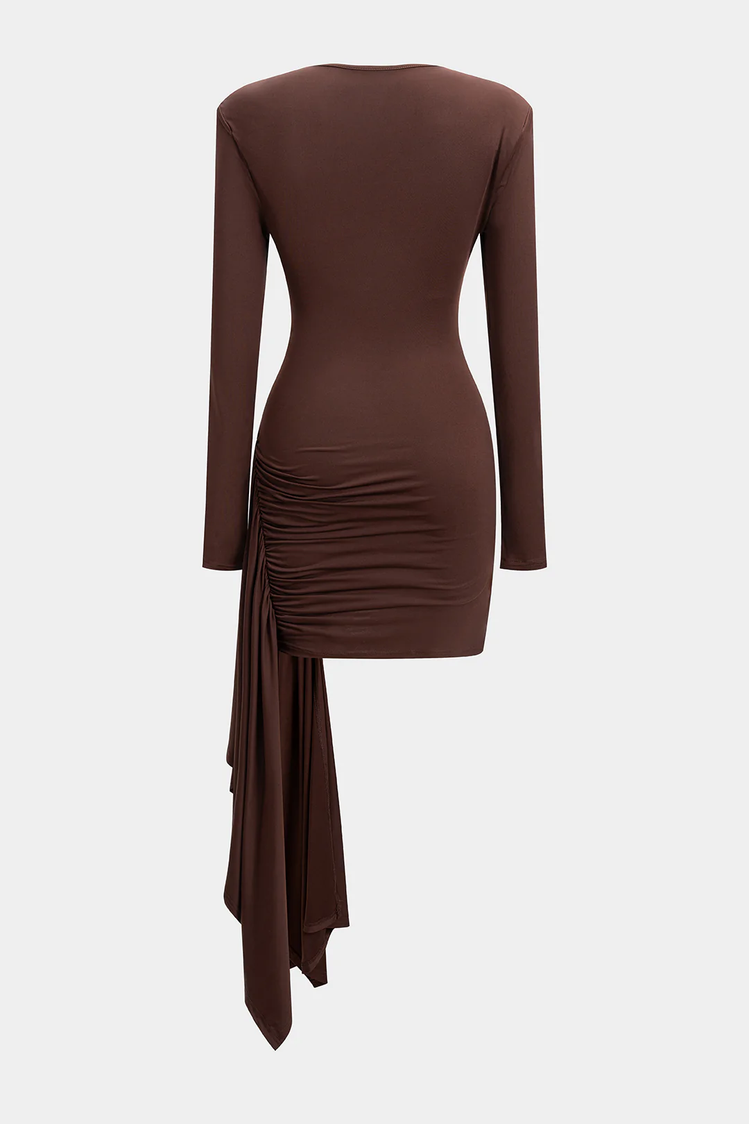 Ruched Long Sleeve Mini Dress - Image 2