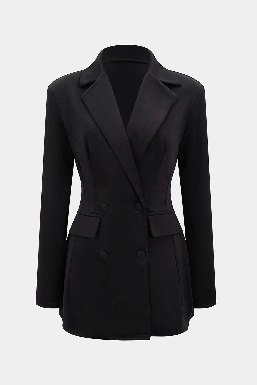 Notched Lapel V-Neck Mini Dress - Image 2