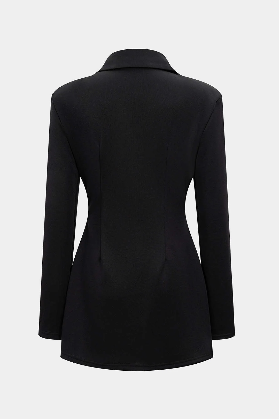 Notched Lapel V-Neck Mini Dress - Image 3