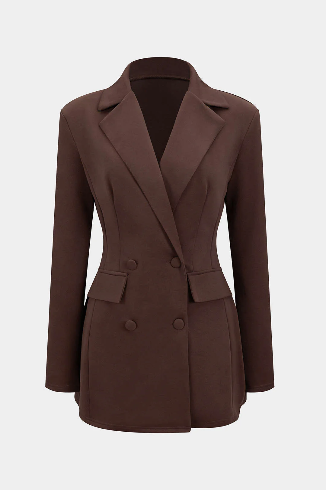 Notched Lapel V-Neck Mini Dress - Image 7