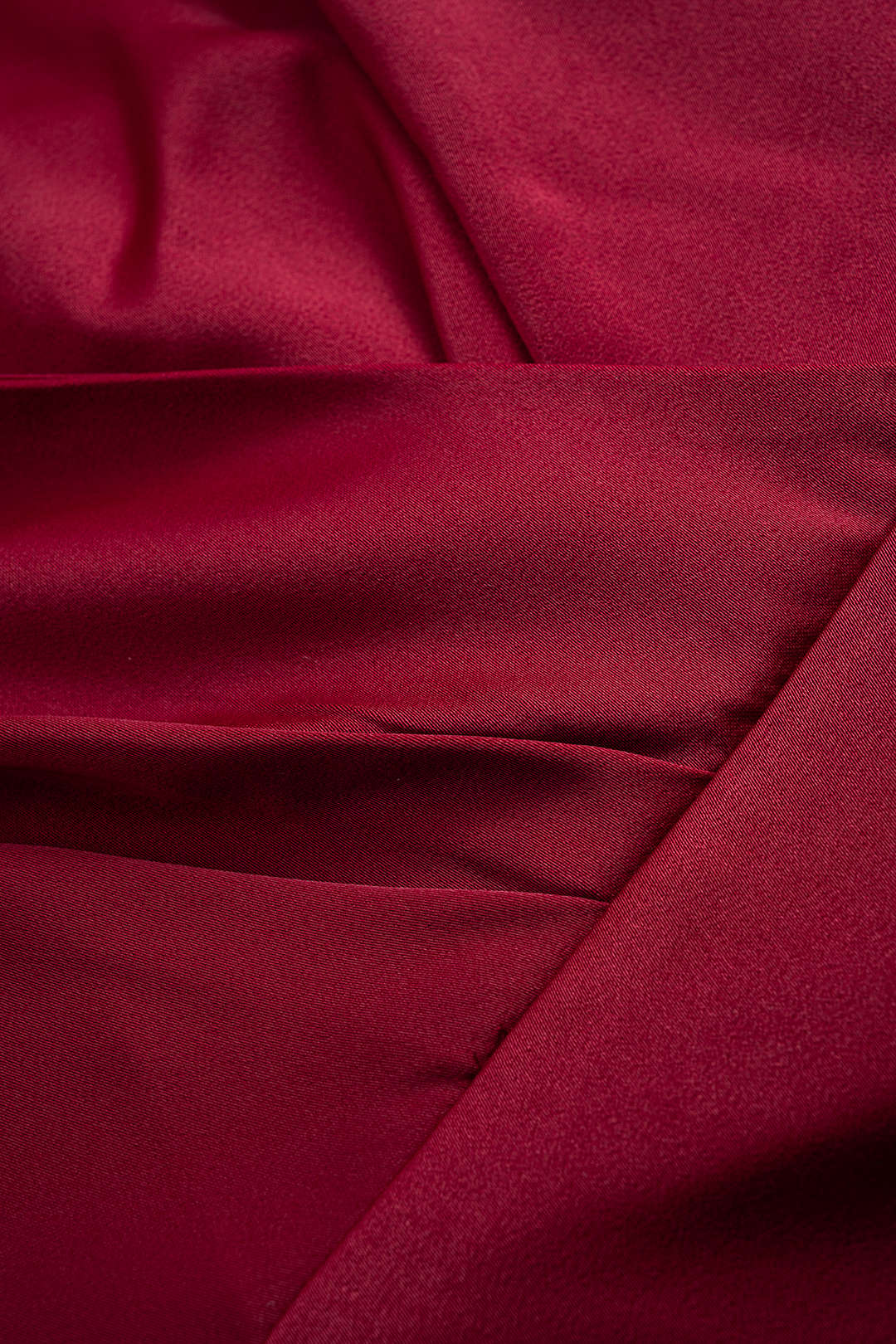 Satin Crossed V-Neck Asymmetrical Ruched Long Sleeve Mini Dress - Image 5
