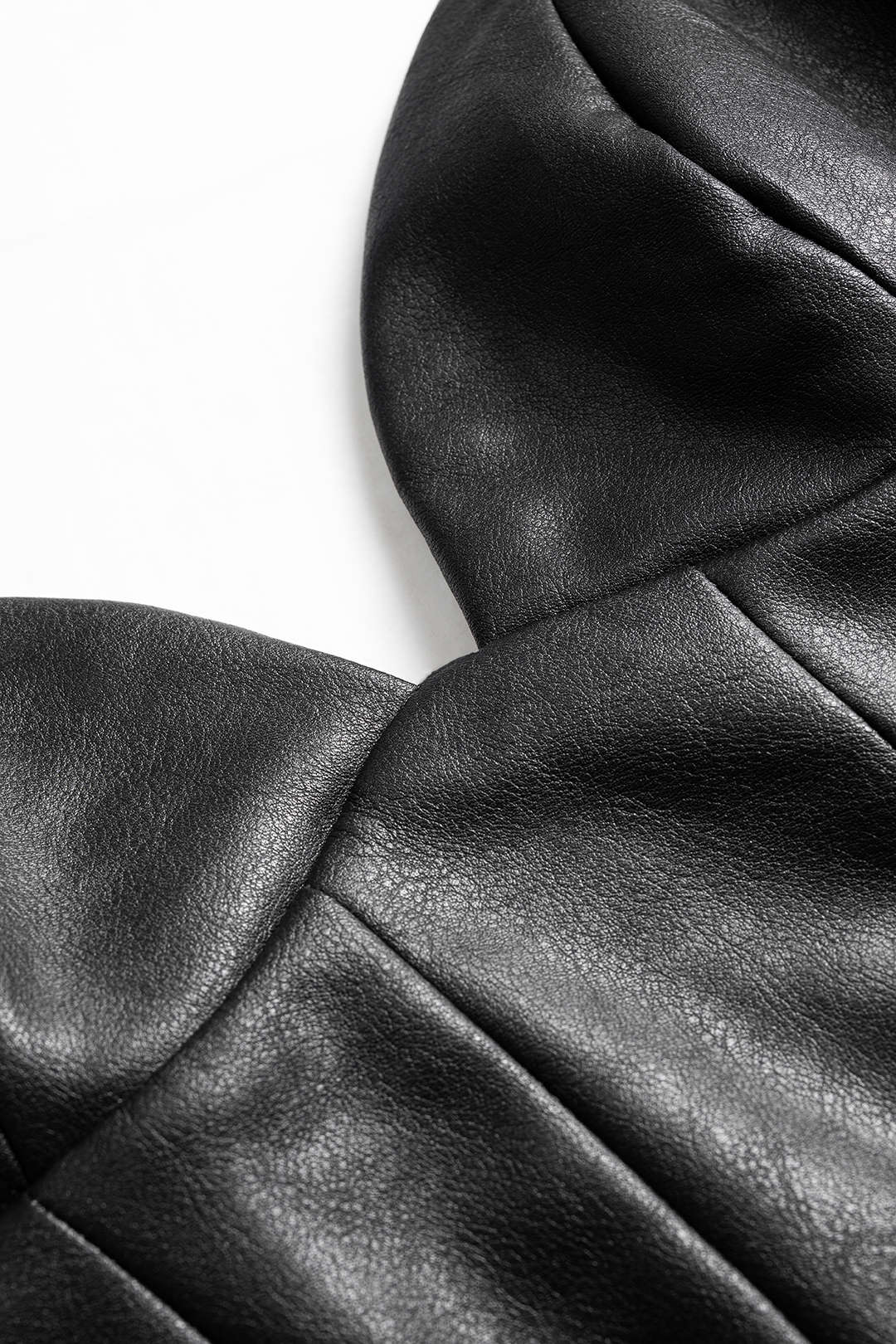 Faux Leather Asymmetrical Ruffle Hem Slip Sleeveless Mini Dress - Image 3