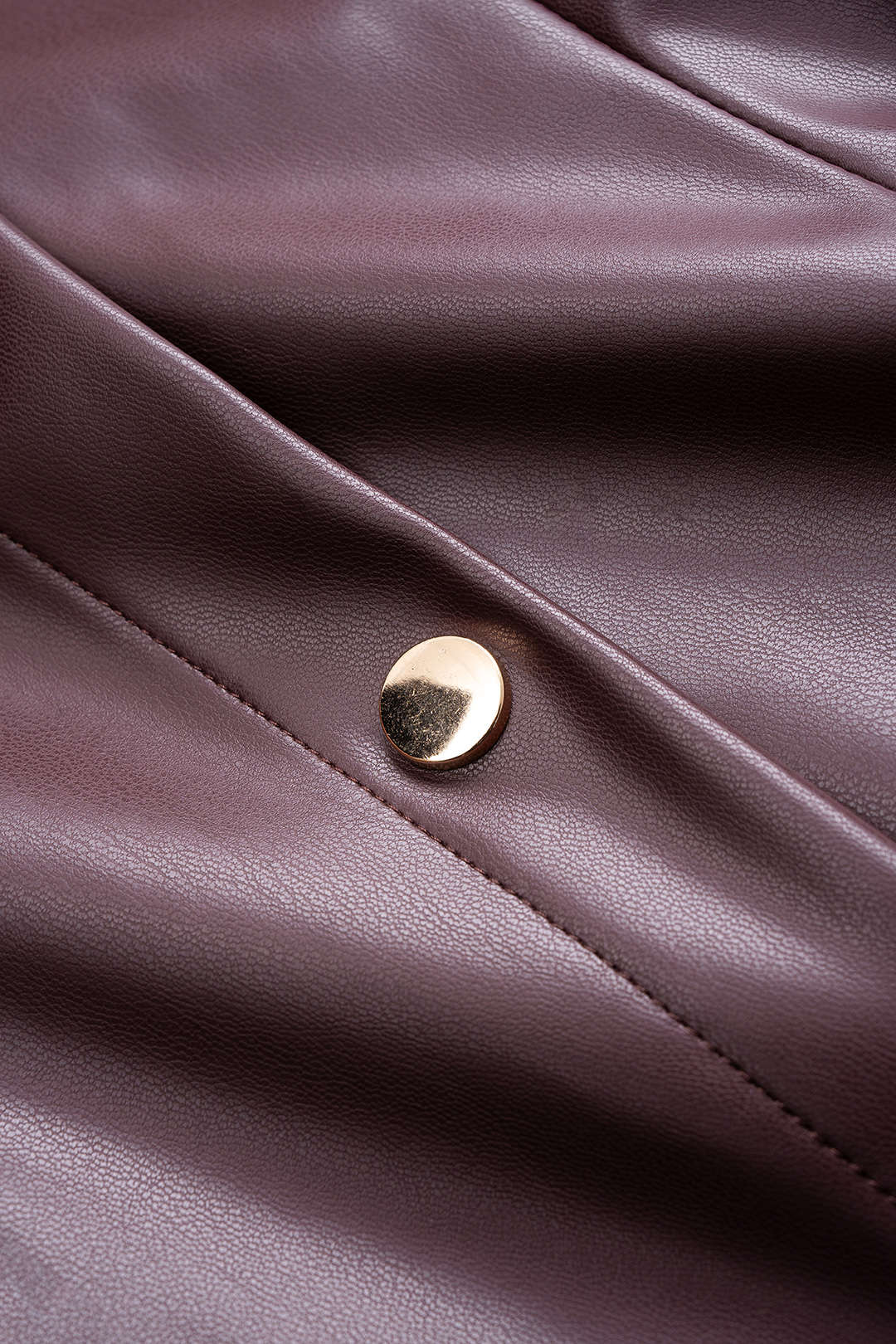 Faux Leather Belted Long Sleeve Mini Dress - Image 3