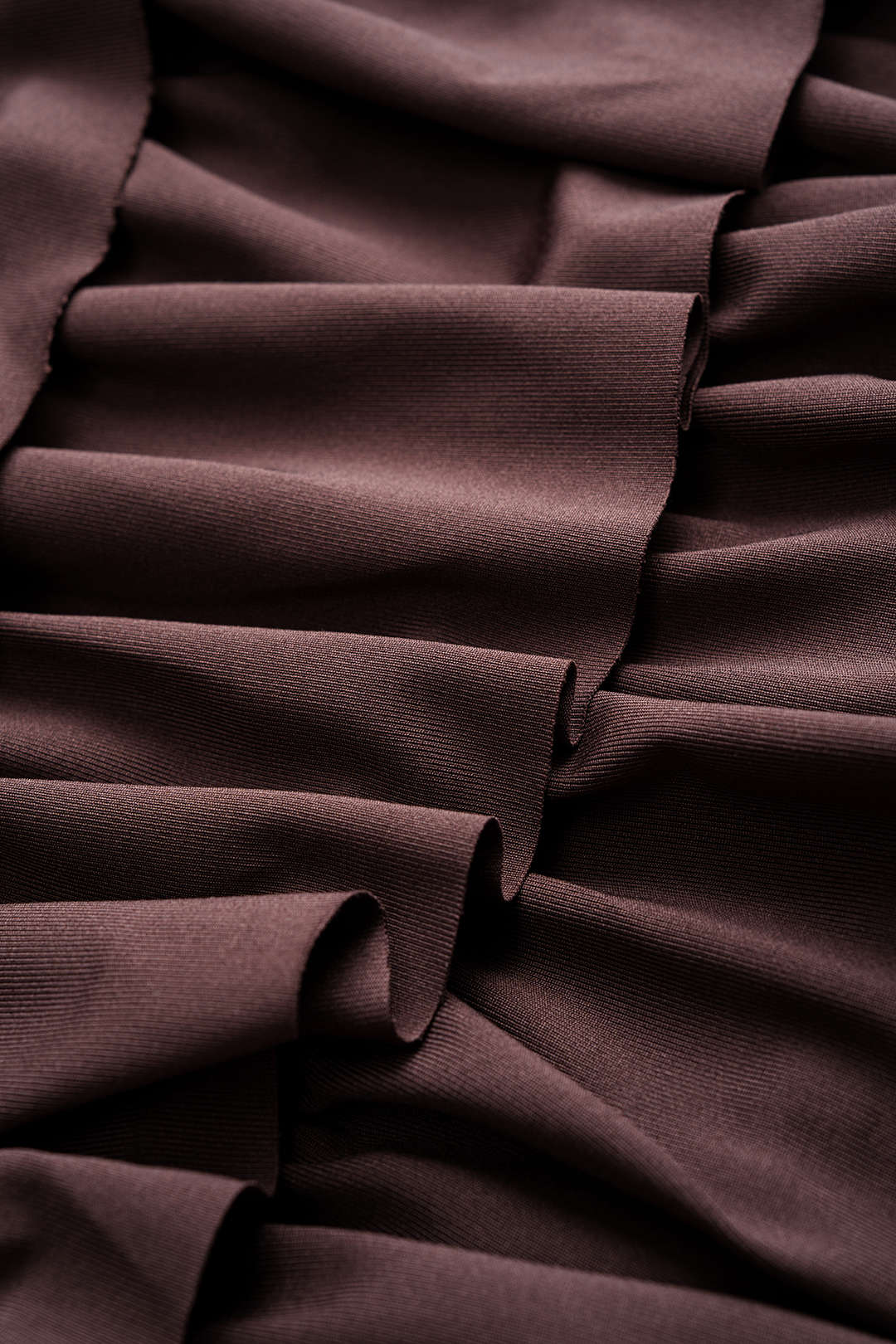Draped Cowl Neck Ruffle Layered Long Sleeve Mini Dress - Image 3