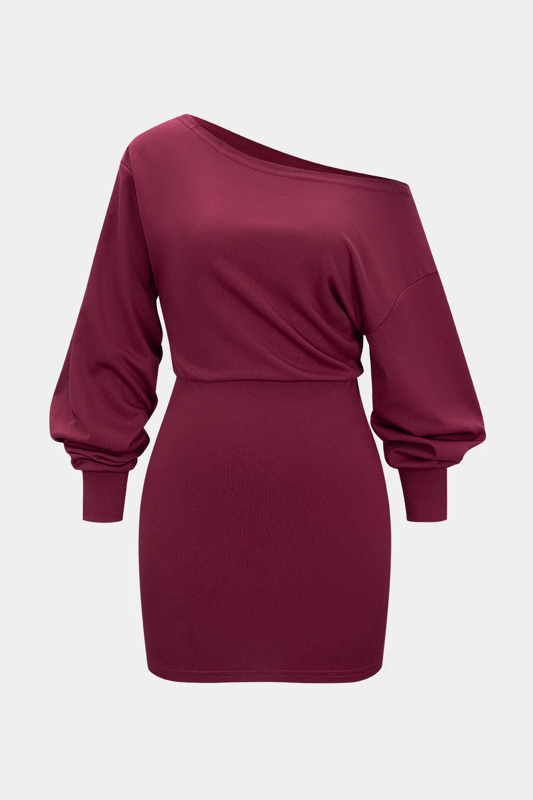 One Shoulder Long Sleeve Bodycon Mini Dress