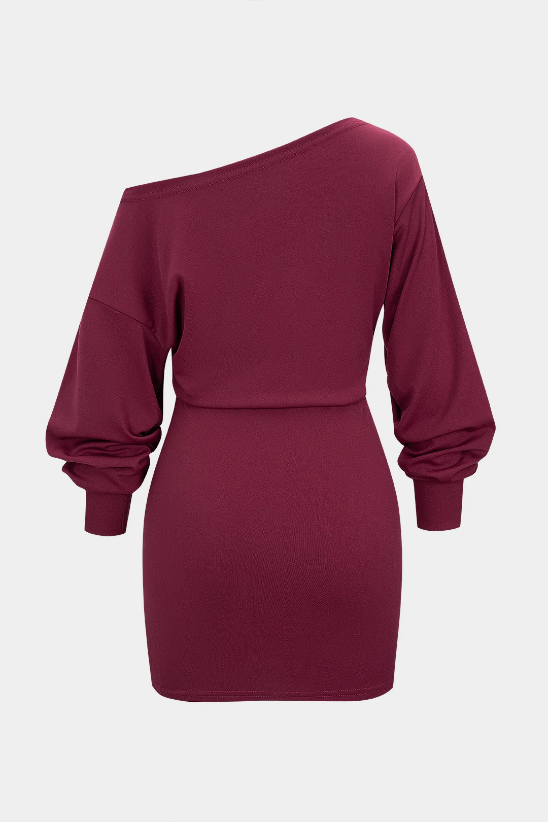 One Shoulder Long Sleeve Bodycon Mini Dress - Image 2