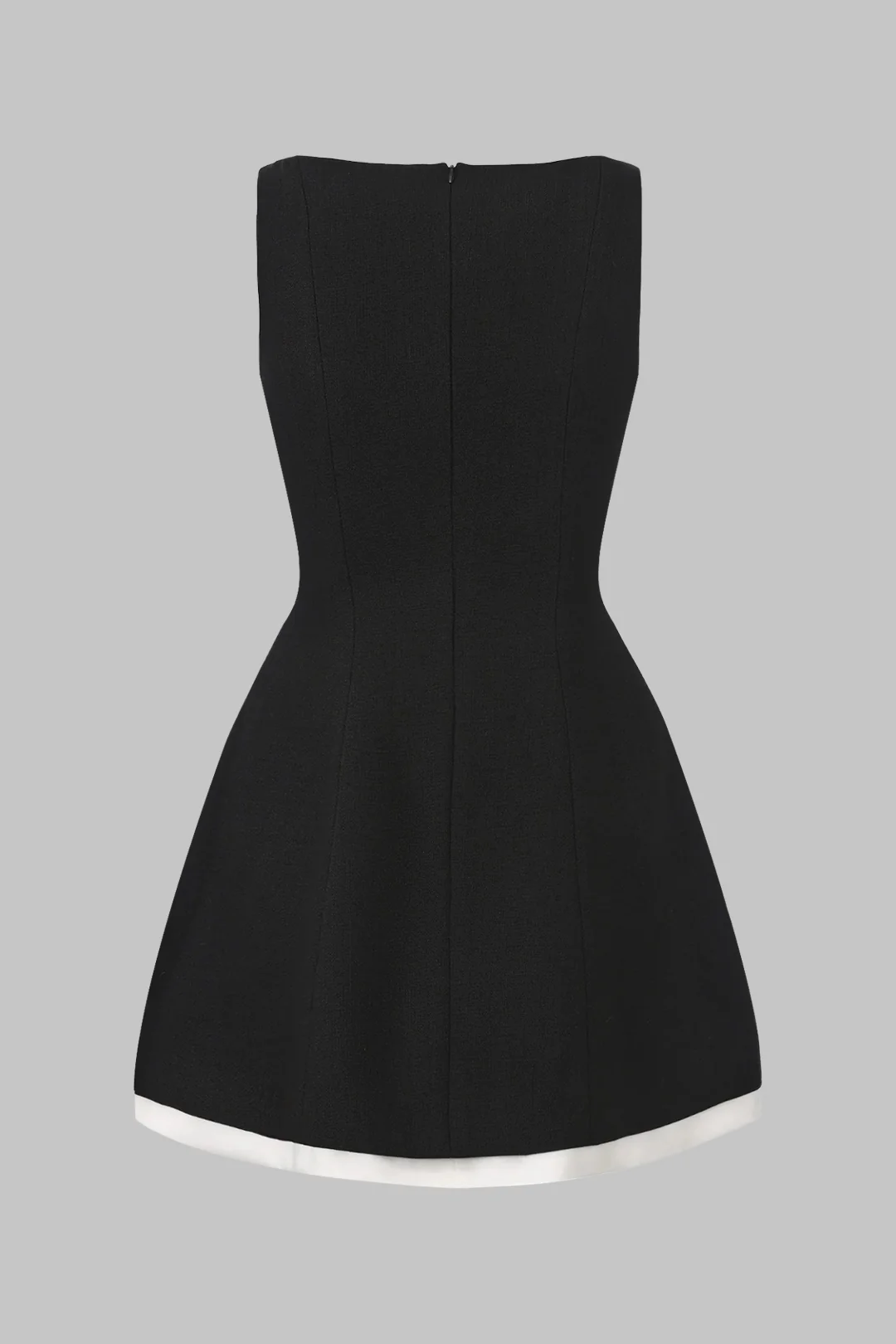 Contrast Binding Button Detail Sleeveless Mini Dress - Image 2