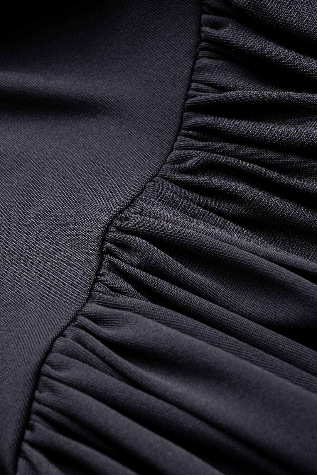 Asymmetrical Ruched High Waist Slip Long Sleeve Mini Dress - Image 3