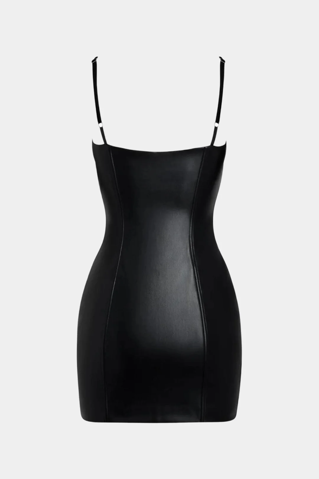 Faux Leather Bustier Slip Sleeveless Mini Dress - Image 2