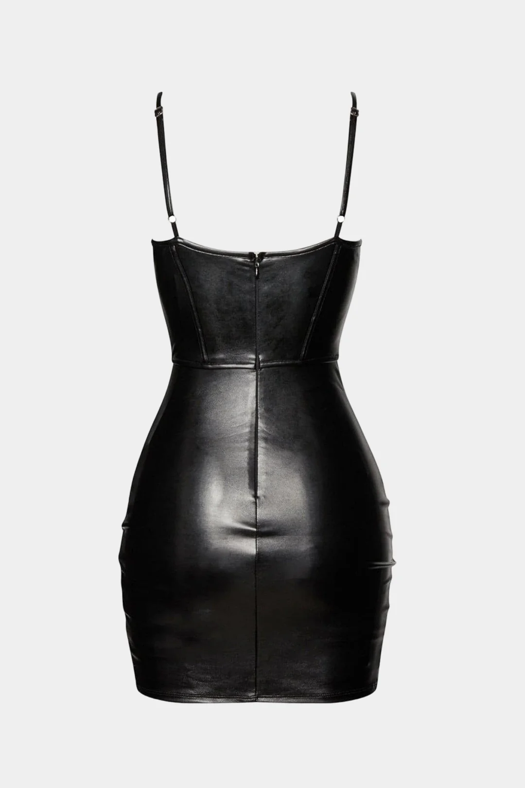 Faux Leather Bustier Sleeveless Mini Dress - Image 2