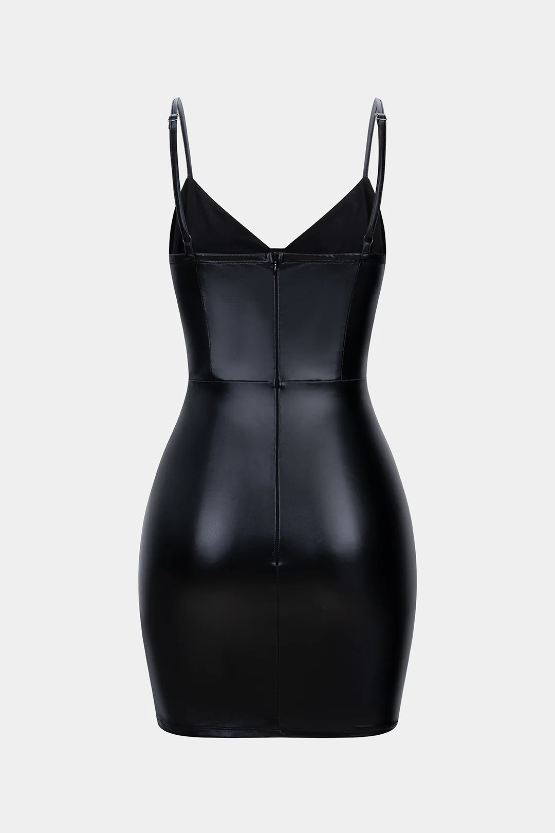 Faux Leather Bustier Sleeveless Mini Dress - Image 4
