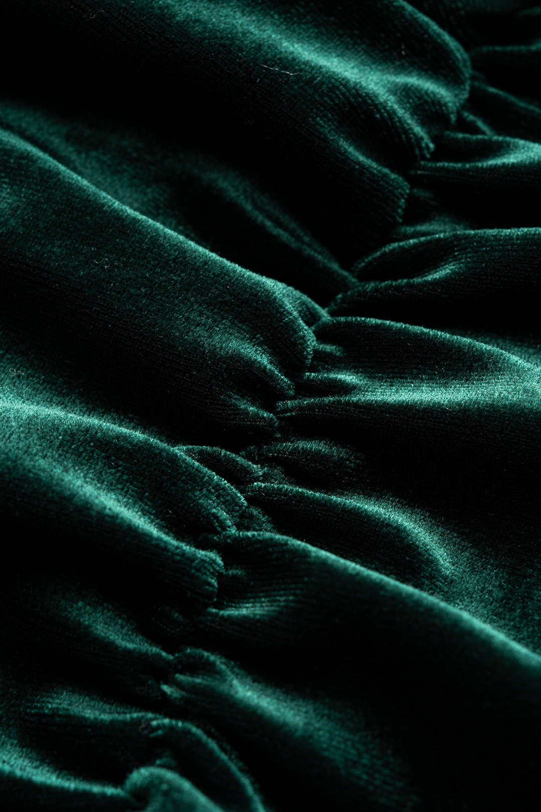 Draped Cowl Neck Velvet Long Sleeve Mini Dress - Image 3