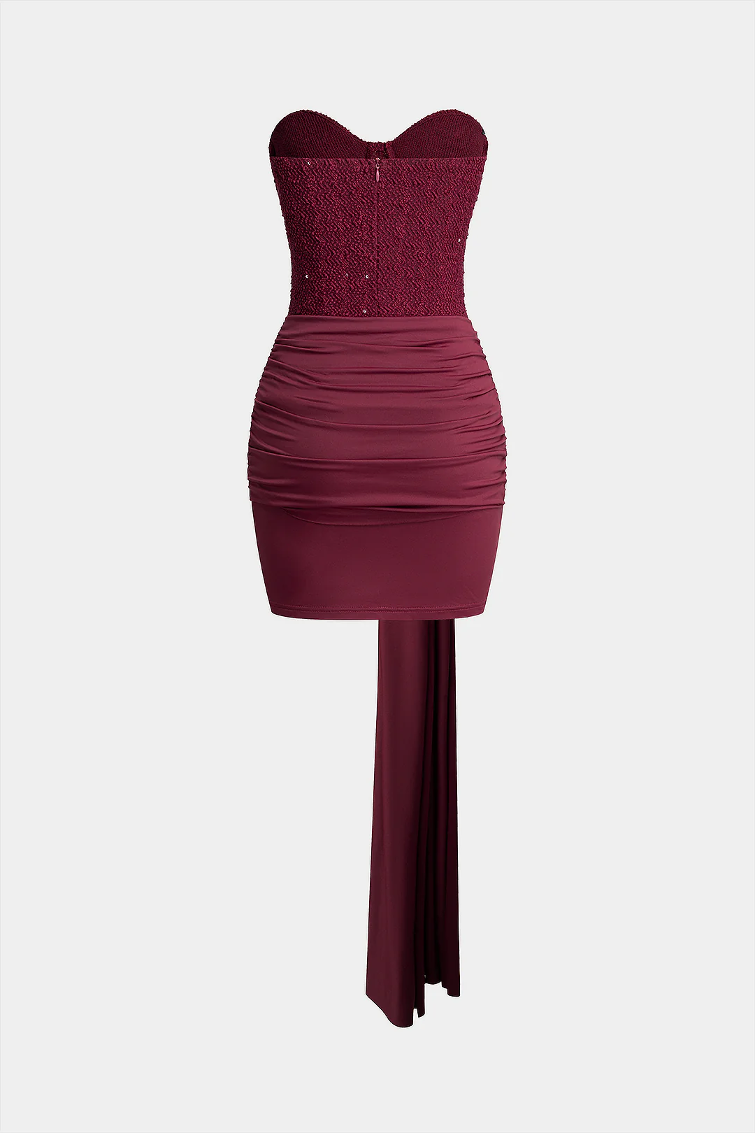 Patchwork Tie-Up Strapless Sleeveless Mini Dress - Image 2