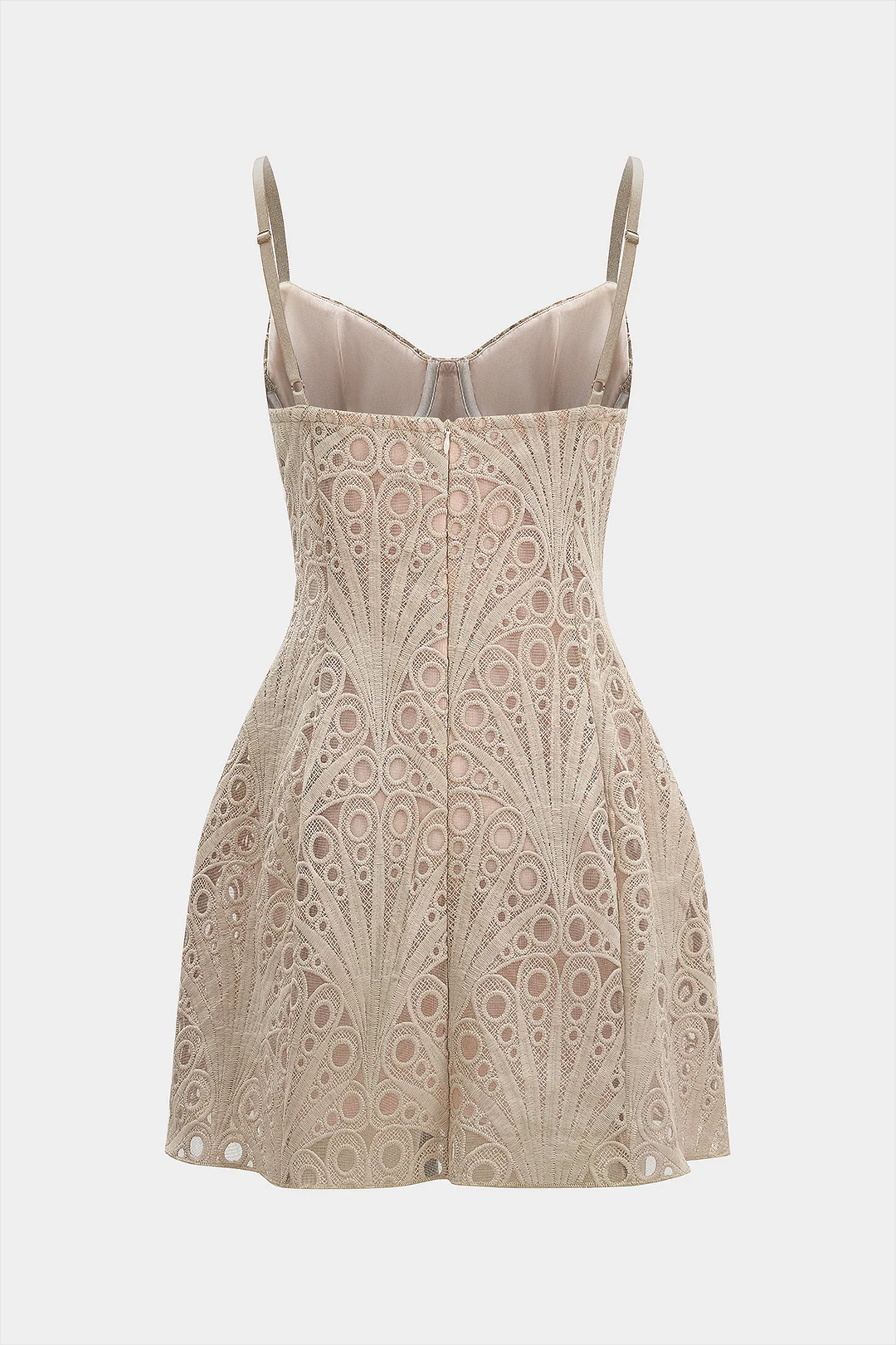Lace Bustier Zipper Sleeveless Mini Dress - Image 2