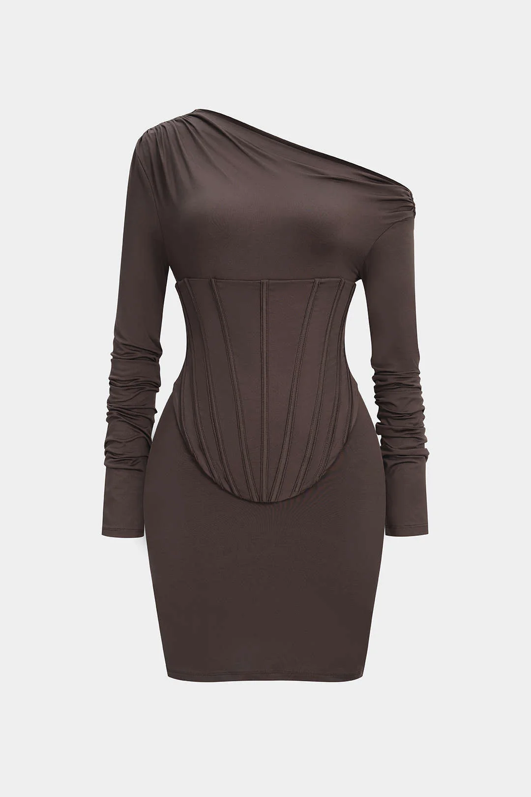 Off Shoulder Corset Long-Sleeve Mini Dress - Image 2