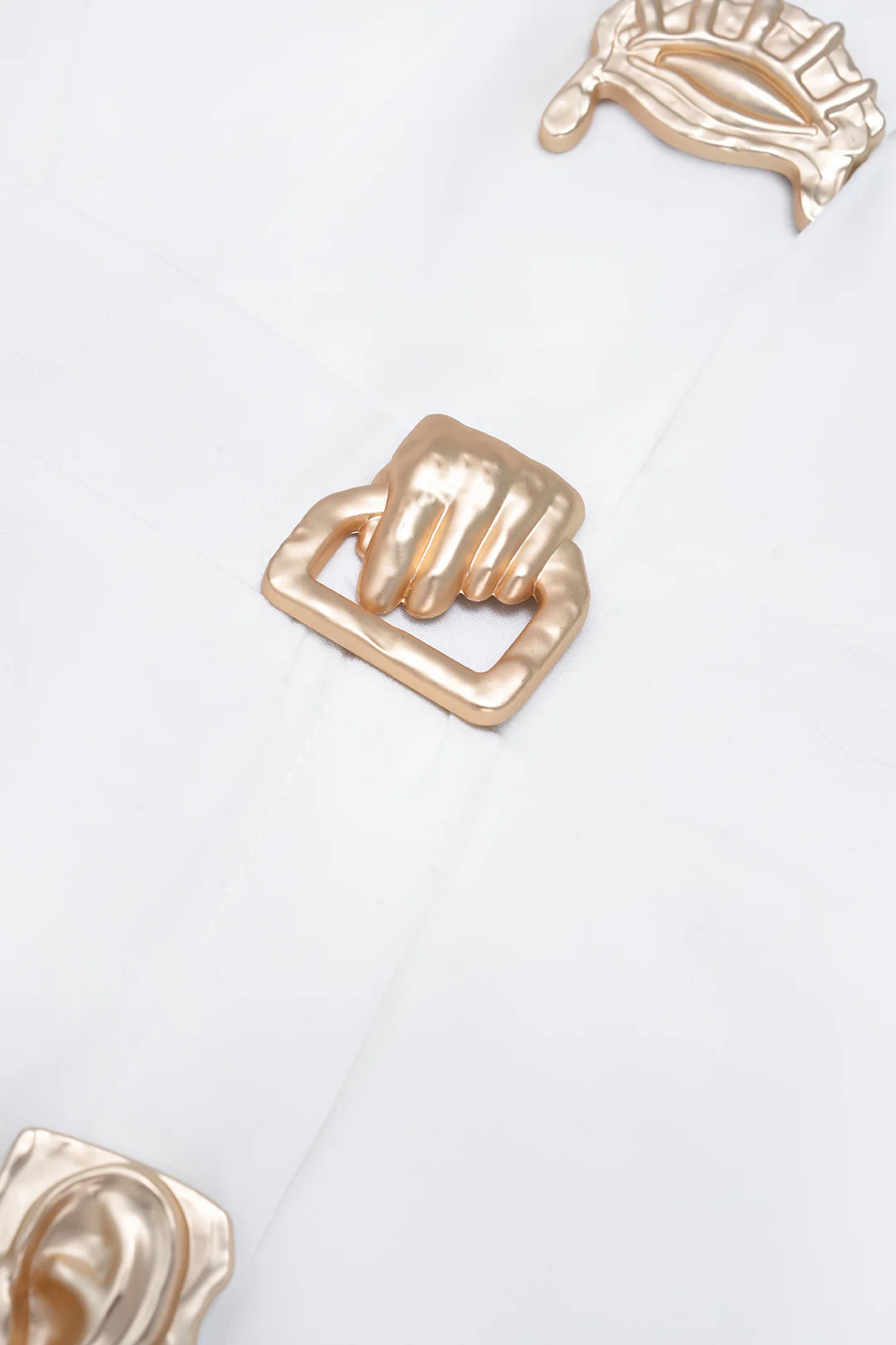 Lapel Metallic Irregular Button Cut Out Sleeveless Mini Dress - Image 3