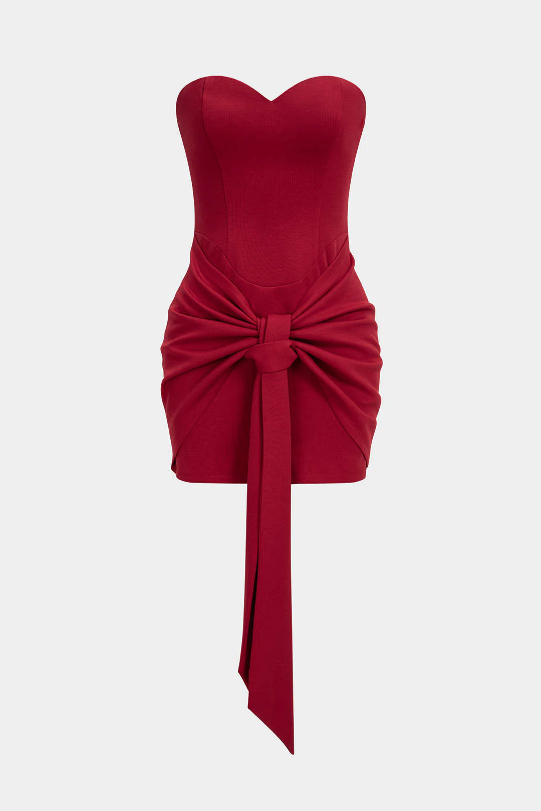 Knotted Strapless Sleeveless Mini Dress