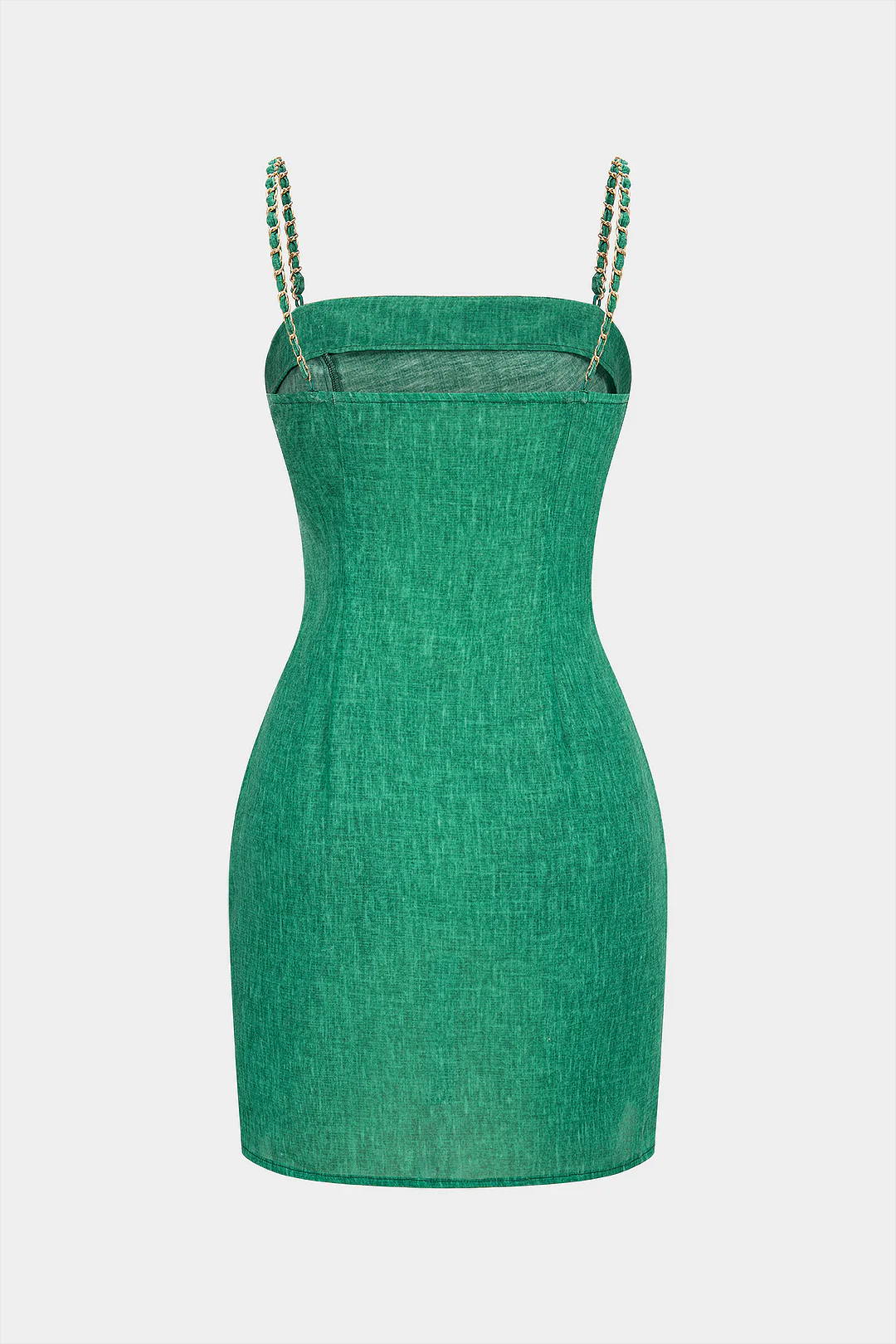 Metallic Chain Asymmetrical Sleeveless Mini Dress - Image 2