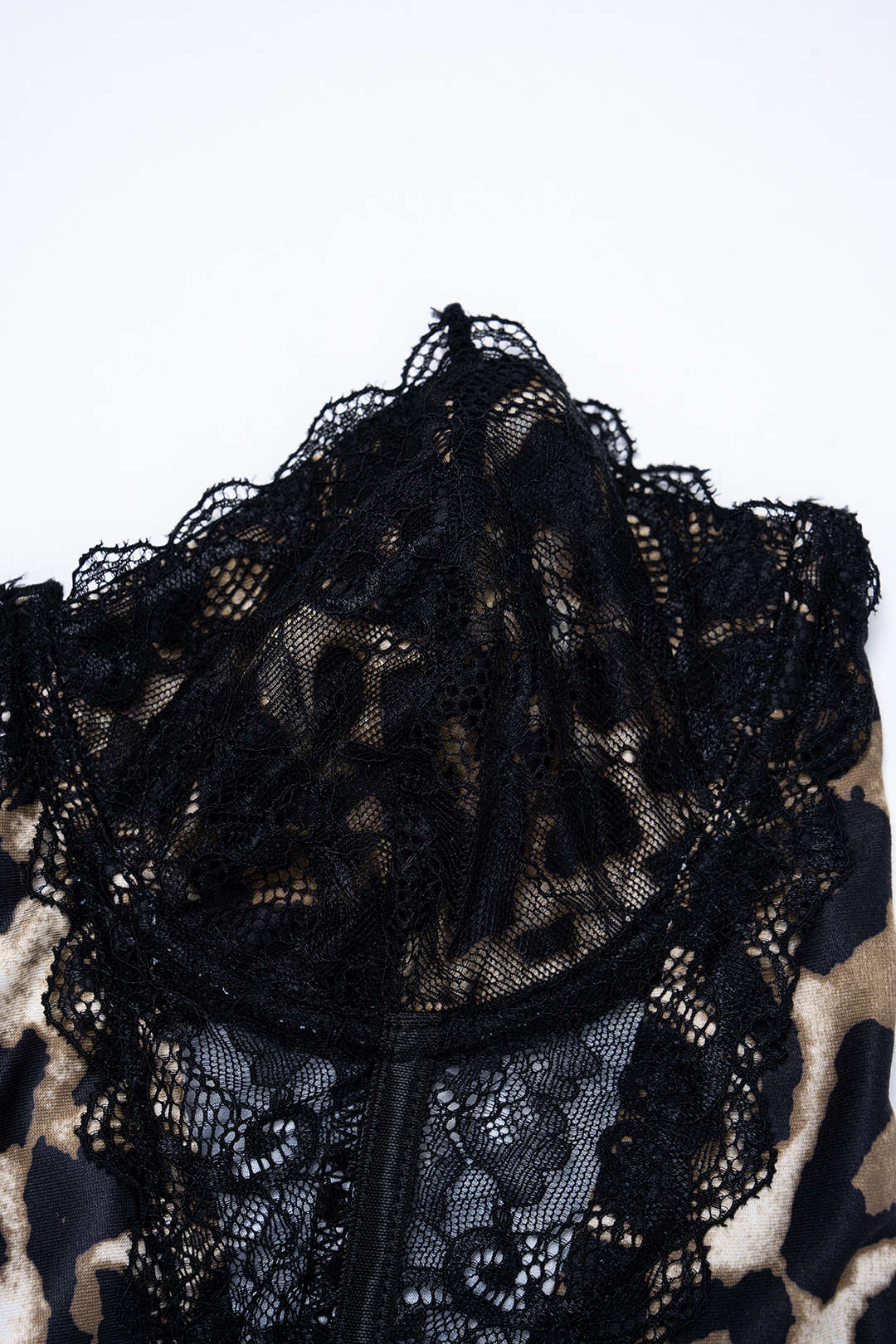 Leopard Print Lace Patchwork Cut Out Sleeveless Mini Dress - Image 10